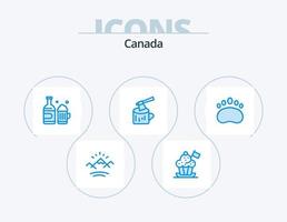 Canada Blue Icon Pack 5 Icon Design. badge. timber. flag. log. canada vector