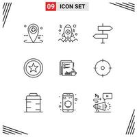 Outline Pack of 9 Universal Symbols of financial user arrow interface signs Editable Vector Design Elements