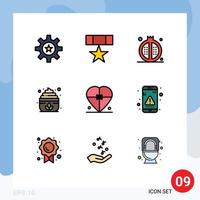 9 Universal Filledline Flat Color Signs Symbols of lotus sauna military pomegranate food Editable Vector Design Elements