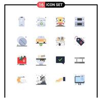 16 User Interface Flat Color Pack of modern Signs and Symbols of video ds phone console medal Editable Pack of Creative Vector Design Elements