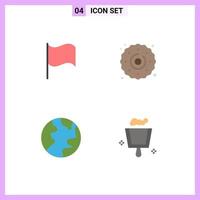 4 Flat Icon concept for Websites Mobile and Apps basic nature cookie sweets dustpan Editable Vector Design Elements