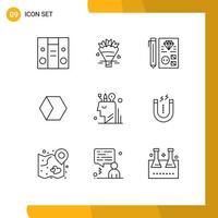 Outline Pack of 9 Universal Symbols of digital market cap develop charts block net Editable Vector Design Elements