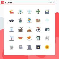 Set of 25 Modern UI Icons Symbols Signs for tool safe money protection health Editable Vector Design Elements