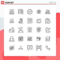 Universal Icon Symbols Group of 25 Modern Lines of farming agriculture link web world Editable Vector Design Elements