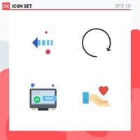 4 Thematic Vector Flat Icons and Editable Symbols of arrow marketing arrow desktop heart Editable Vector Design Elements