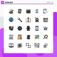 paquete de iconos de vectores de stock de 25 signos y símbolos de línea para la gestión de personas elementos de diseño de vectores editables de subcontratación humana empresarial