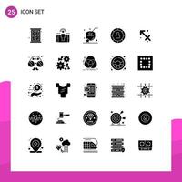 25 iconos creativos signos y símbolos modernos de la gestión de la astrología tabla de eficiencia de coco elementos de diseño vectorial editables vector