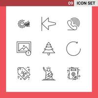 Outline Pack of 9 Universal Symbols of photo alert home signals receiver Editable Vector Design Elements