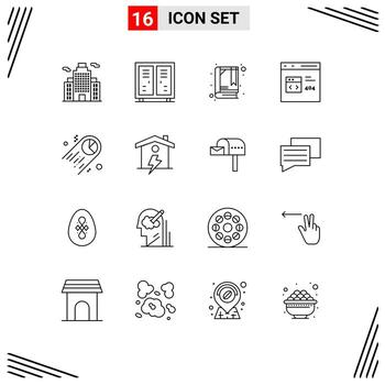 16 esquemas universales establecidos para aplicaciones web y móviles libro de desarrollo de tarta desarrollar elementos de diseño vectorial editables del navegador vector