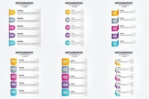 ilustración vectorial infografía conjunto de diseño plano para folleto publicitario y revista vector