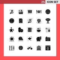 Pictogram Set of 25 Simple Solid Glyphs of biology leaf art canada dinner Editable Vector Design Elements