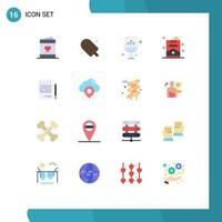 Set of 16 Modern UI Icons Symbols Signs for business smoking ice cream cigarette mirror Editable Pack of Creative Vector Design Elements