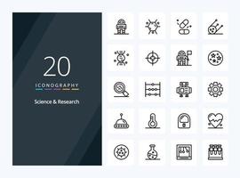 20 Science Outline icon for presentation vector