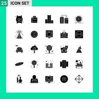 Set of 25 Modern UI Icons Symbols Signs for smartphone machine district digital residences Editable Vector Design Elements