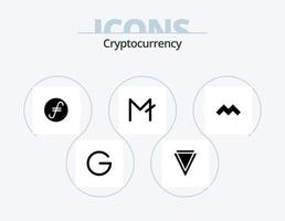 paquete de iconos de glifo de criptomoneda 5 diseño de iconos. moneda . cripto moneda criptográfica. moneda vector