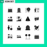 paquete de iconos de vector de stock de 16 signos y símbolos de línea para elementos de diseño de vector editables de solución de negocio de seguimiento de hombre de agua