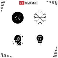 4 User Interface Solid Glyph Pack of modern Signs and Symbols of arrows help left weather golf Editable Vector Design Elements