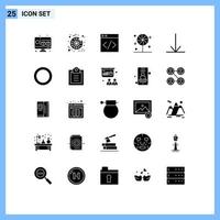 Set of 25 Modern UI Icons Symbols Signs for shim gasket development down sweet Editable Vector Design Elements