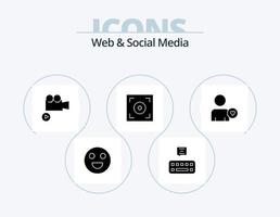 web y redes sociales glyph icon pack 5 diseño de iconos. hombre . video. cámara vector