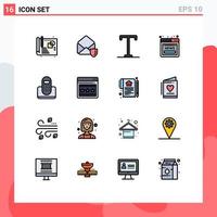 Set of 16 Modern UI Icons Symbols Signs for device communication semi bold call online Editable Creative Vector Design Elements