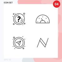 Group of 4 Filledline Flat Colors Signs and Symbols for help dashboard info bike navigation Editable Vector Design Elements