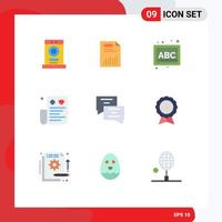 Set of 9 Modern UI Icons Symbols Signs for credit bill graph school blocks Editable Vector Design Elements