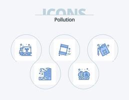 diseño de iconos del paquete de iconos azules de contaminación 5. . polución. camión. gas. polución vector