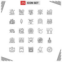 25 Universal Line Signs Symbols of bed tool crop pen designer Editable Vector Design Elements