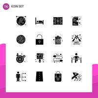 Stock Vector Icon Pack of 16 Line Signs and Symbols for business online game application file Editable Vector Design Elements