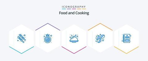 Food 25 Blue icon pack including . food. line. menu book. kitchen vector