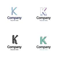 letra k diseño de paquete de logotipos grandes diseño de logotipos modernos y creativos para su negocio vector