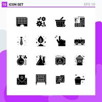 16 Creative Icons Modern Signs and Symbols of wear dress basket home construction Editable Vector Design Elements