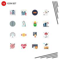 16 Universal Flat Color Signs Symbols of pay marketing growth growing remove Editable Pack of Creative Vector Design Elements