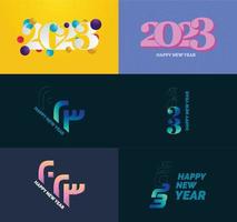 Big Set of 2023 Happy New Year logo text design 2023 number design template vector