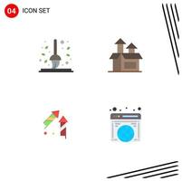 4 Universal Flat Icons Set for Web and Mobile Applications autumn fireworks leaf method chinese Editable Vector Design Elements
