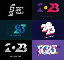 Big Collection of 2023 Happy New Year symbols Cover of business diary for 2023 with wishes vector