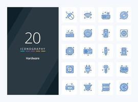 20 Hardware Blue Color icon for presentation vector