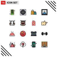 conjunto de 16 iconos modernos de la interfaz de usuario signos de símbolos para la limpieza de bolsas monedero foto limpia elementos de diseño de vectores creativos editables