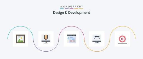 Design and Development Flat 5 Icon Pack Including development. bezier tool. development. source. development vector