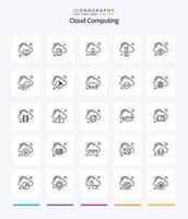 paquete de iconos de 25 esquemas de computación en la nube creativa, como carga. herramienta. nube. reparar. nube vector