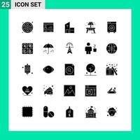 conjunto de 25 iconos modernos de la interfaz de usuario símbolos signos para elementos de diseño vectorial editables de la iglesia del monasterio de la gente del hogar vector