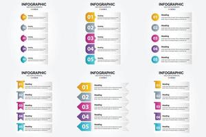 ilustración vectorial infografía conjunto de diseño plano para folleto publicitario y revista vector