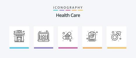 paquete de iconos de la línea de atención médica 5 que incluye banda. tratamiento. sangre. diente. dental. diseño de iconos creativos vector