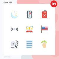 Modern Set of 9 Flat Colors and symbols such as black friday ui camping signal basic Editable Vector Design Elements