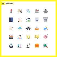 Universal Icon Symbols Group of 25 Modern Flat Colors of collage justice health balance cyber monday Editable Vector Design Elements