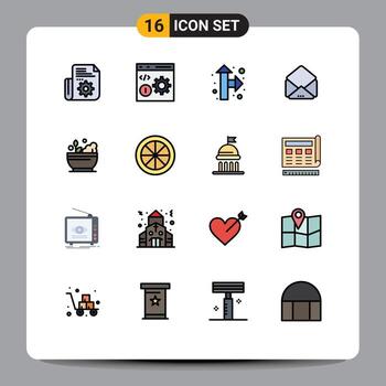 16 Creative Icons Modern Signs and Symbols of medicine hospital programming open message Editable Creative Vector Design Elements