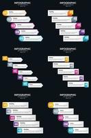 Vector 6 Infographics Pack Presentation slide template 5 Steps cycle diagrams and timelines