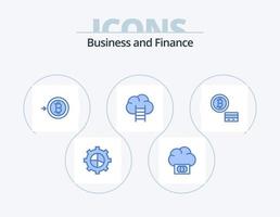paquete de iconos azul de finanzas 5 diseño de iconos. . dinero. convertir. tarjeta. crecimiento vector