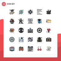 paquete de iconos vectoriales de stock de 25 signos y símbolos de línea para dispositivos de sopa caliente alineación de texto elementos de diseño vectorial editables vector