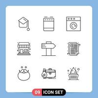 Set of 9 Modern UI Icons Symbols Signs for bill sign app guide store Editable Vector Design Elements